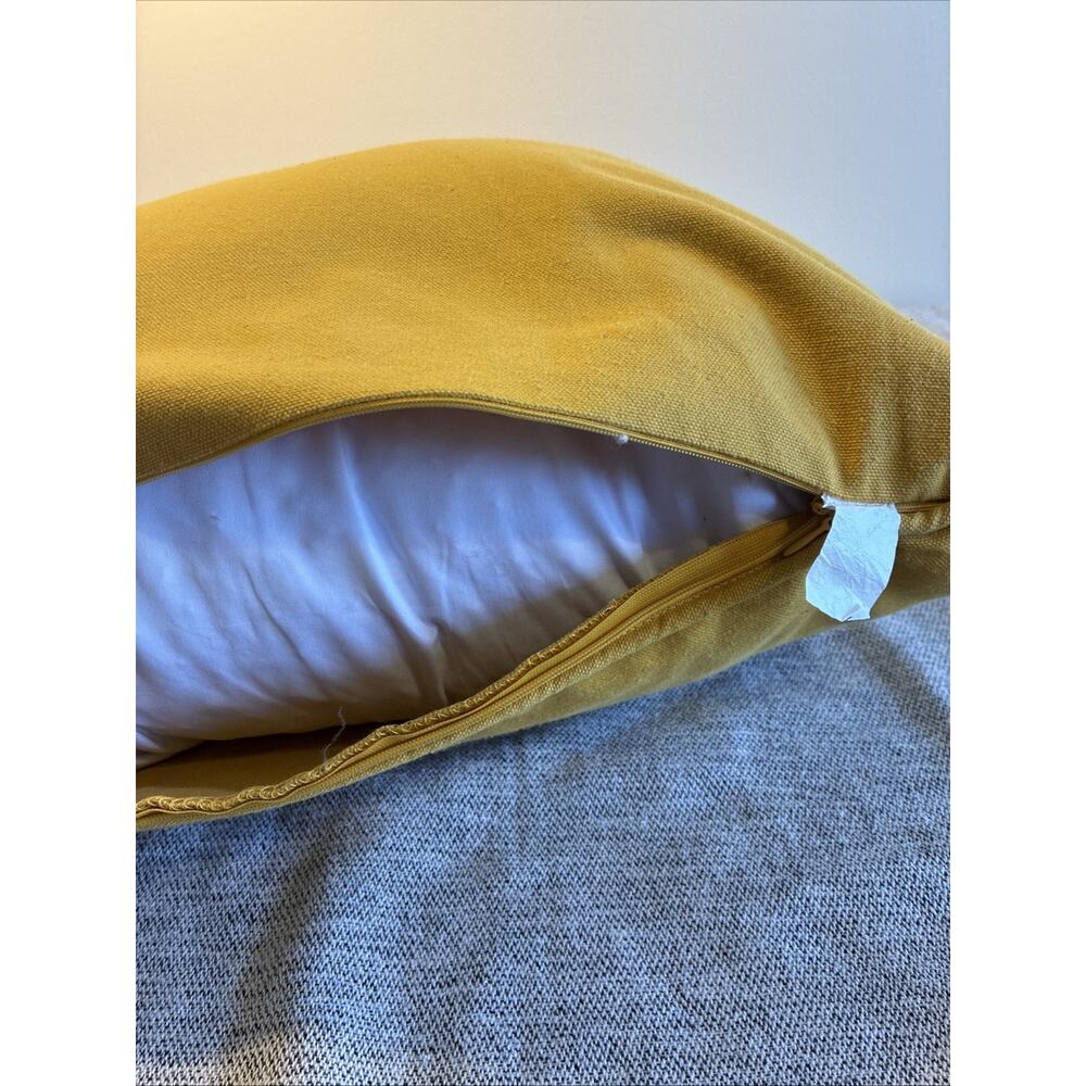 Rae Dunn Yellow “QUEEN BEE" 19x19 Decorative Accent Pillow Feather Pillow - Picture 6 of 8